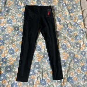 The Gym People black high-waisted leggings with pockets women's medium NWT